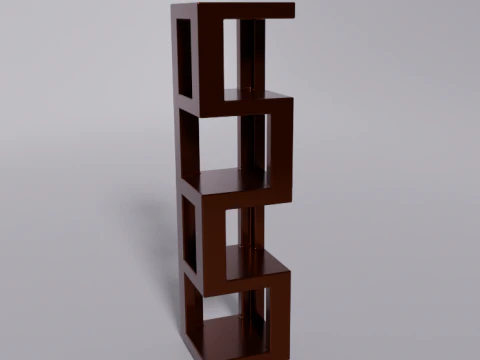 FREE Modern wooden shelf 3D Model