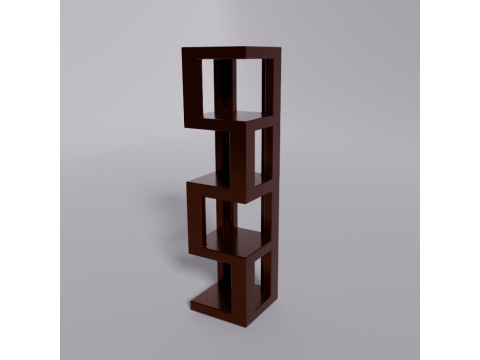 FREE Modern wooden shelf 3D Model