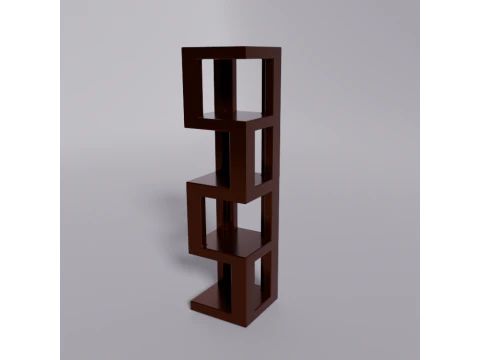 FREE Modern wooden shelf 3D Model