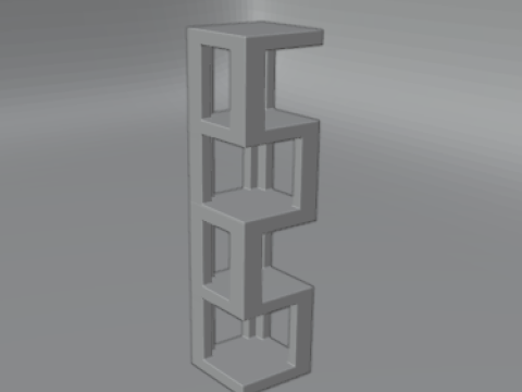 FREE Modern wooden shelf 3D Model