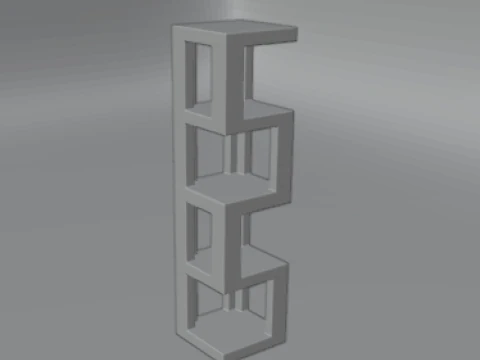 FREE Modern wooden shelf 3D Model