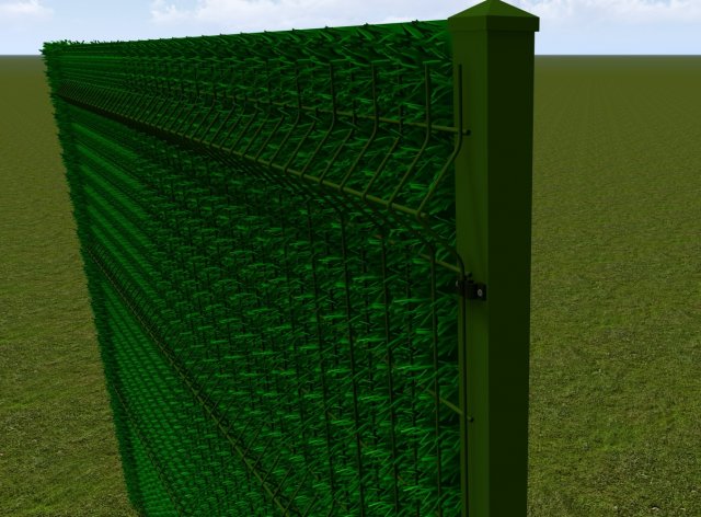 Grass Fence 3D Model .c4d .max .obj .3ds .fbx .stl .blend