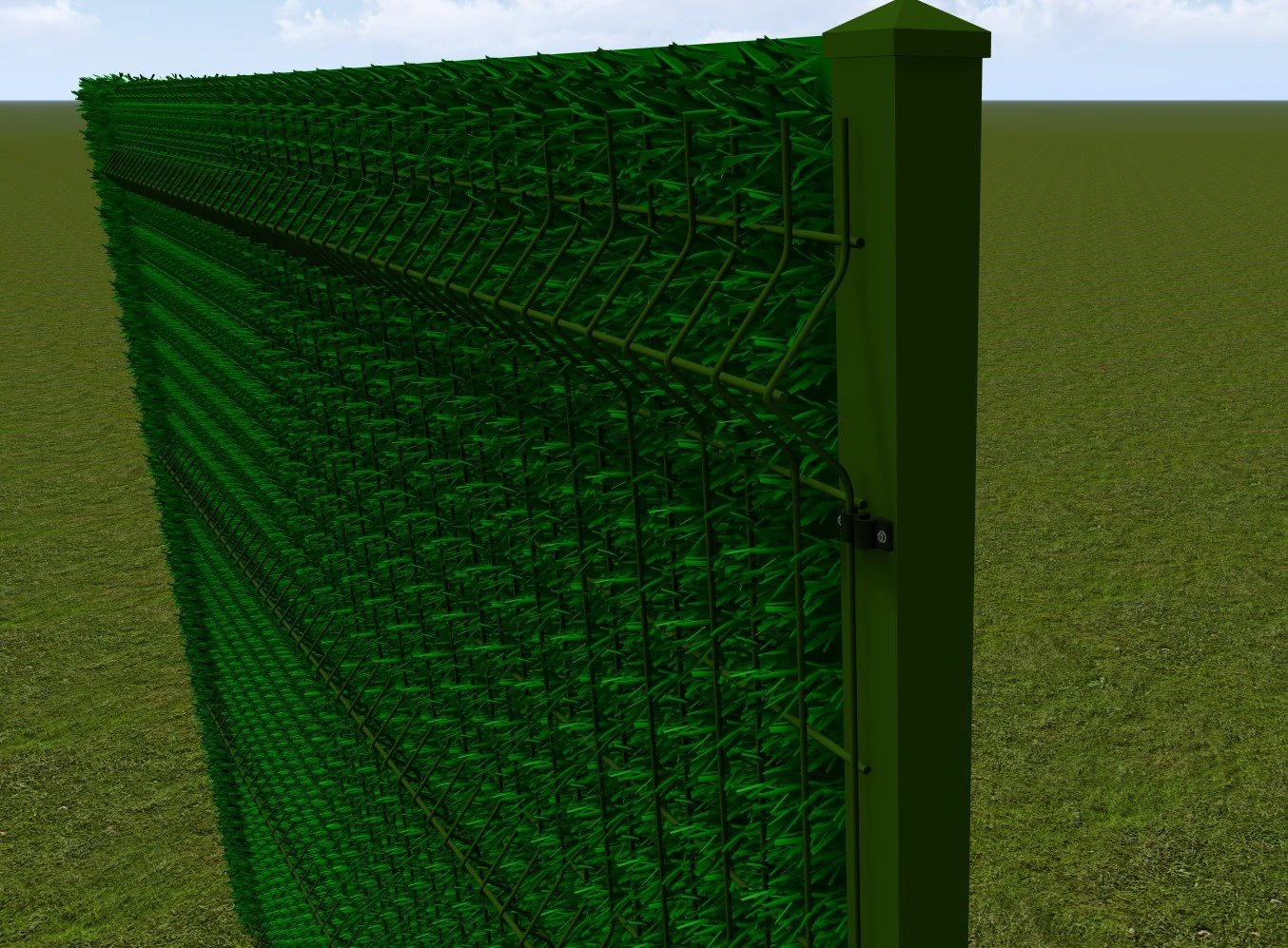Grass Fence 3D Model .c4d .max .obj .3ds .fbx .stl .blend 