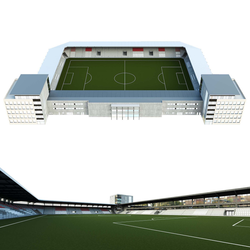 Football stadium Denmark 3Dモデル .c4d .max .obj .3ds .fbx .stl .blend 