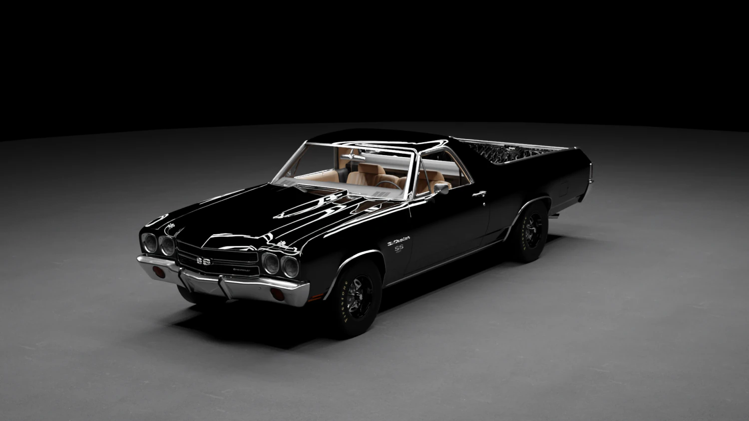 Chevrolet El Camino 3D Model .c4d .max .obj .3ds .fbx .stl .blend