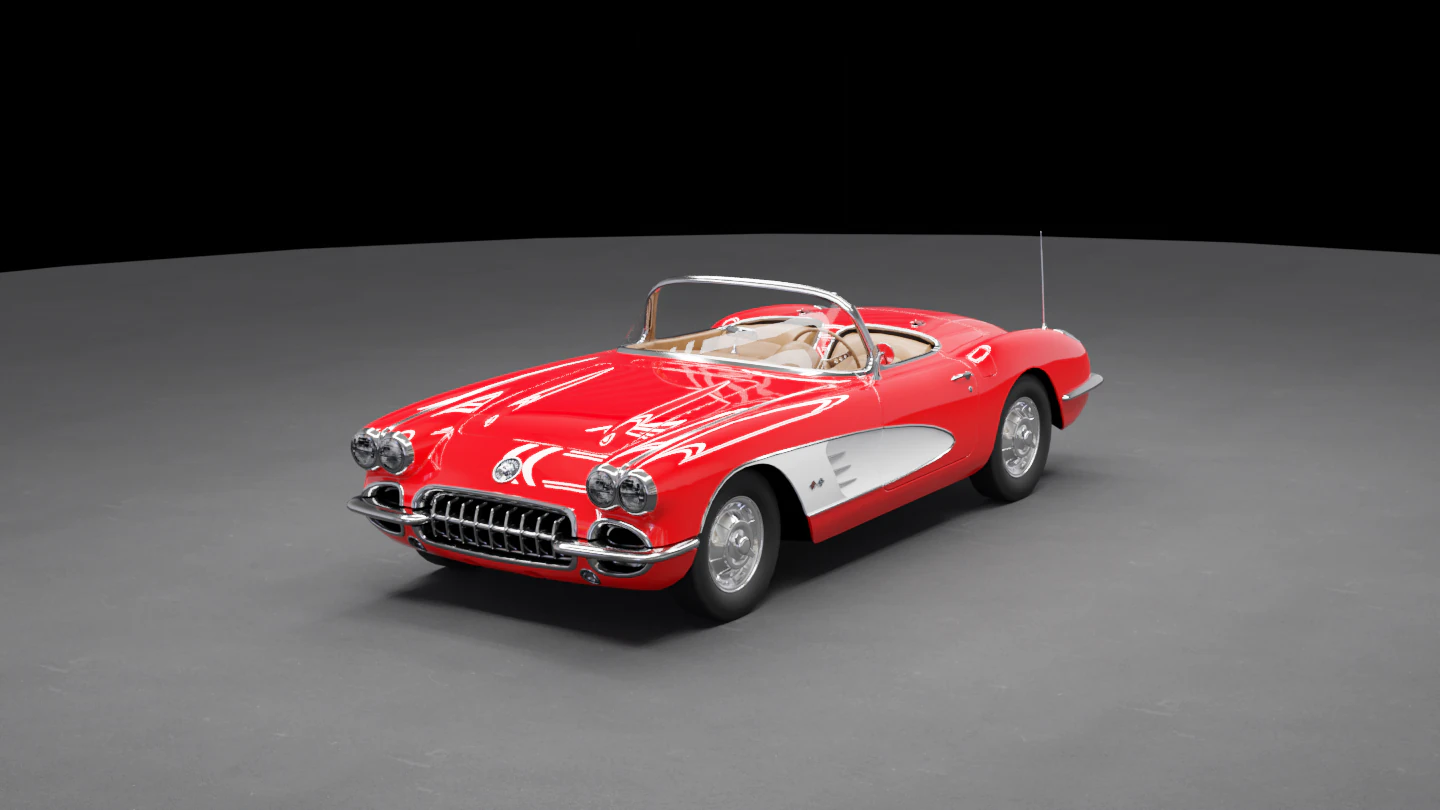Chevrolet Corvette C1 3D Model .c4d .max .obj .3ds .fbx .stl .blend