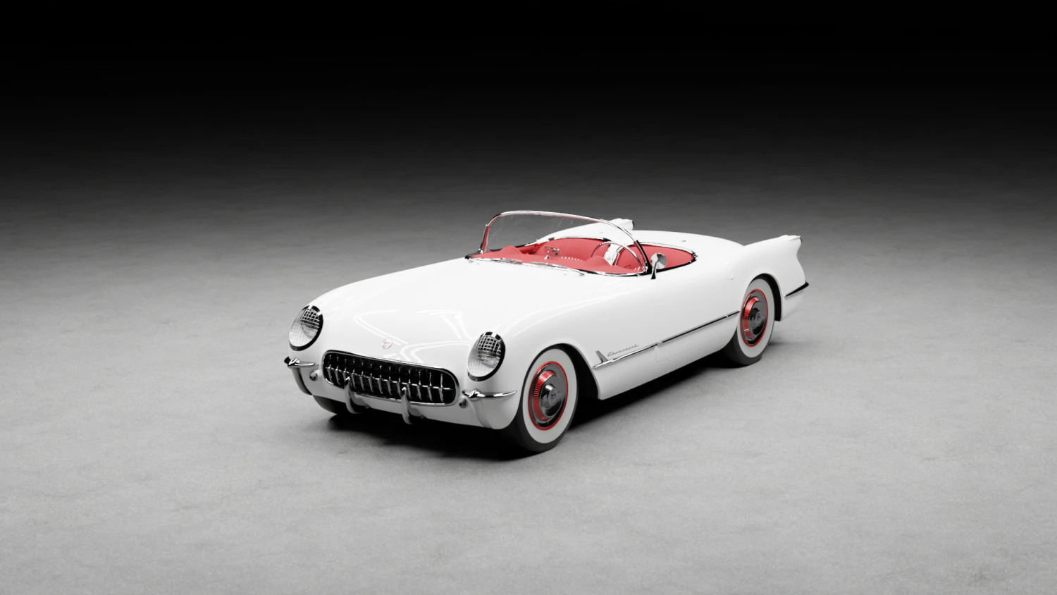 Chevrolet Corvette C1 1950s 3D Model .c4d .max .obj .3ds .fbx .stl .blend 