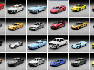 HQ Car Spawner add-on for Blender - 104 Cars 3D Модель