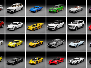 HQ Car Spawner add-on for Blender - 104 Cars 3D Модель