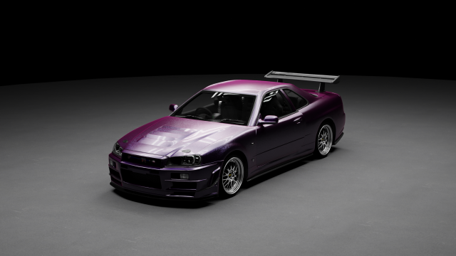 Nissan Skyline GTR R34 3D Модель .c4d .max .obj .3ds .fbx .stl .blend 