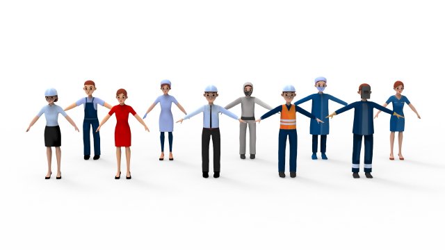 Construction Workers Collection 1 3D मॉडल .c4d .max .obj .3ds .fbx .stl .blend 