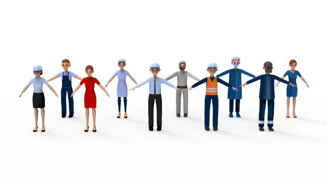 建設作業員コレクション 1 3Dモデル .c4d .max .obj .3ds .fbx .stl .blend 