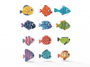 Fish Sea Collection 3d Lowpoly 3D Model