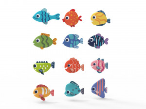 Fish Sea Collection 3d Lowpoly 3D Model