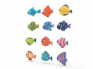 Fish Sea Collection 3d Lowpoly 3D Model