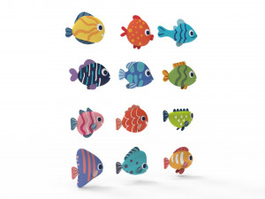 Fish Sea Collection 3d Lowpoly 3D Model