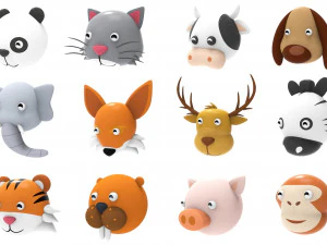 Animal Head 1 Cartoon 3D 3D Model