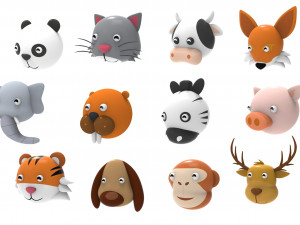 Animal Head 1 Cartoon 3D Modelo 3D
