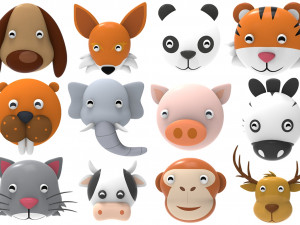 Animal Head 1 Cartoon 3D Modelo 3D