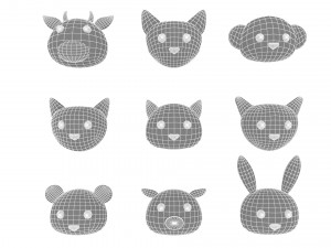 Animal Head 02 Cartoon Modelo 3D