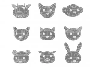 Animal Head 02 Cartoon 3D Model