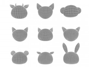 Animal Head 02 Cartoon Modelo 3D