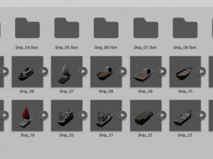 Ships collection paper boat icons 3d 3D Model