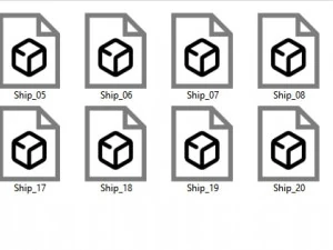 Ships collection paper boat icons 3d 3D Model