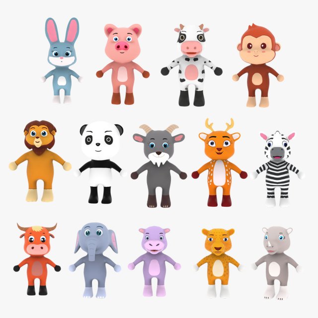 Little Animal Pack 2 Animated 3D Modello 3D .c4d .max .obj .3ds .fbx .stl .blend 