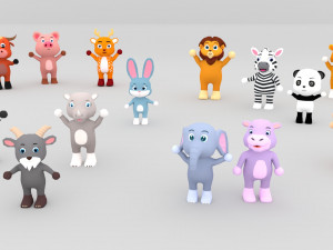 Little Animal Pack 2 Animated 3D Modello 3D