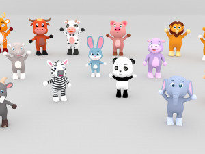 Little Animal Pack 2 Animated 3D Modello 3D