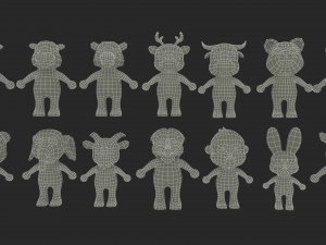 Little Animal Pack 2 Animated 3D Modello 3D