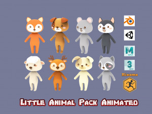 Little Animal Animated Pack 1 3D Model