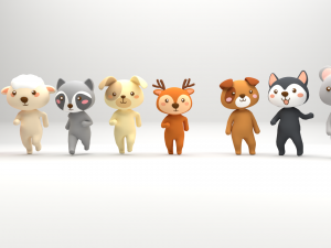 Little Animal Animated Pack 1 3D Model