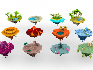 Island 3D Low-poly 3Dモデル