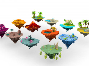 Island 3D Low-poly 3Dモデル