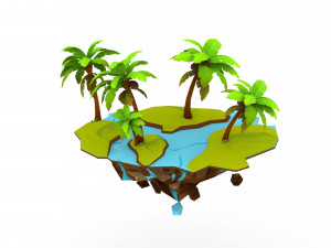 Island 3D Low-poly 3Dモデル