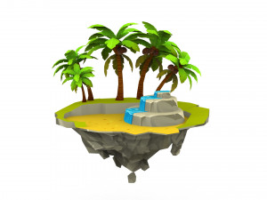 Island 3D Low-poly 3Dモデル
