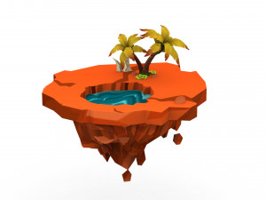 Island 3D Low-poly 3Dモデル