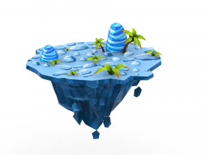 Island 3D Low-poly 3Dモデル
