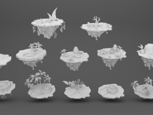 Island 3D Low-poly 3Dモデル