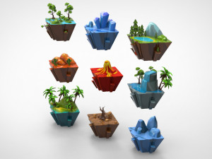 Island 2 Low-poly Modello 3D