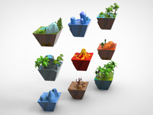 Island 2 Low-poly Modello 3D