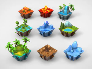 Island 2 Low-poly 3D Model
