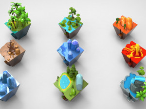 Island 2 Low-poly Modello 3D