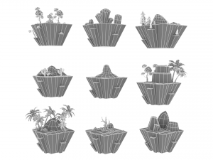 Island 2 Low-poly Modello 3D