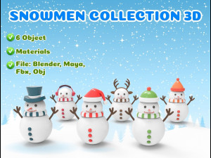 Snowmen collections 3D 3Dモデル