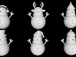 Snowmen collections 3D 3D Model