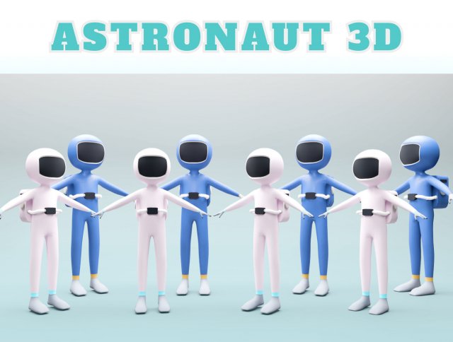 Astronaut 3D Model 3D .c4d .max .obj .3ds .fbx .stl .blend 