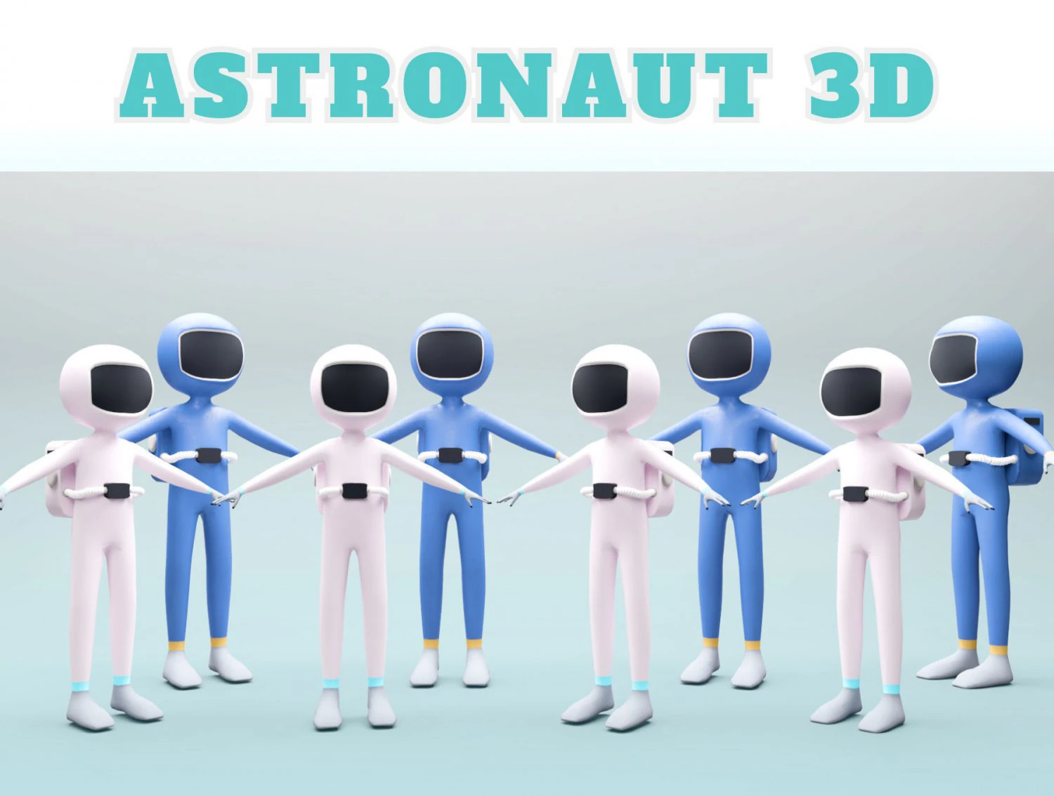 Astronaut 3D 3D Model .c4d .max .obj .3ds .fbx .stl .blend 